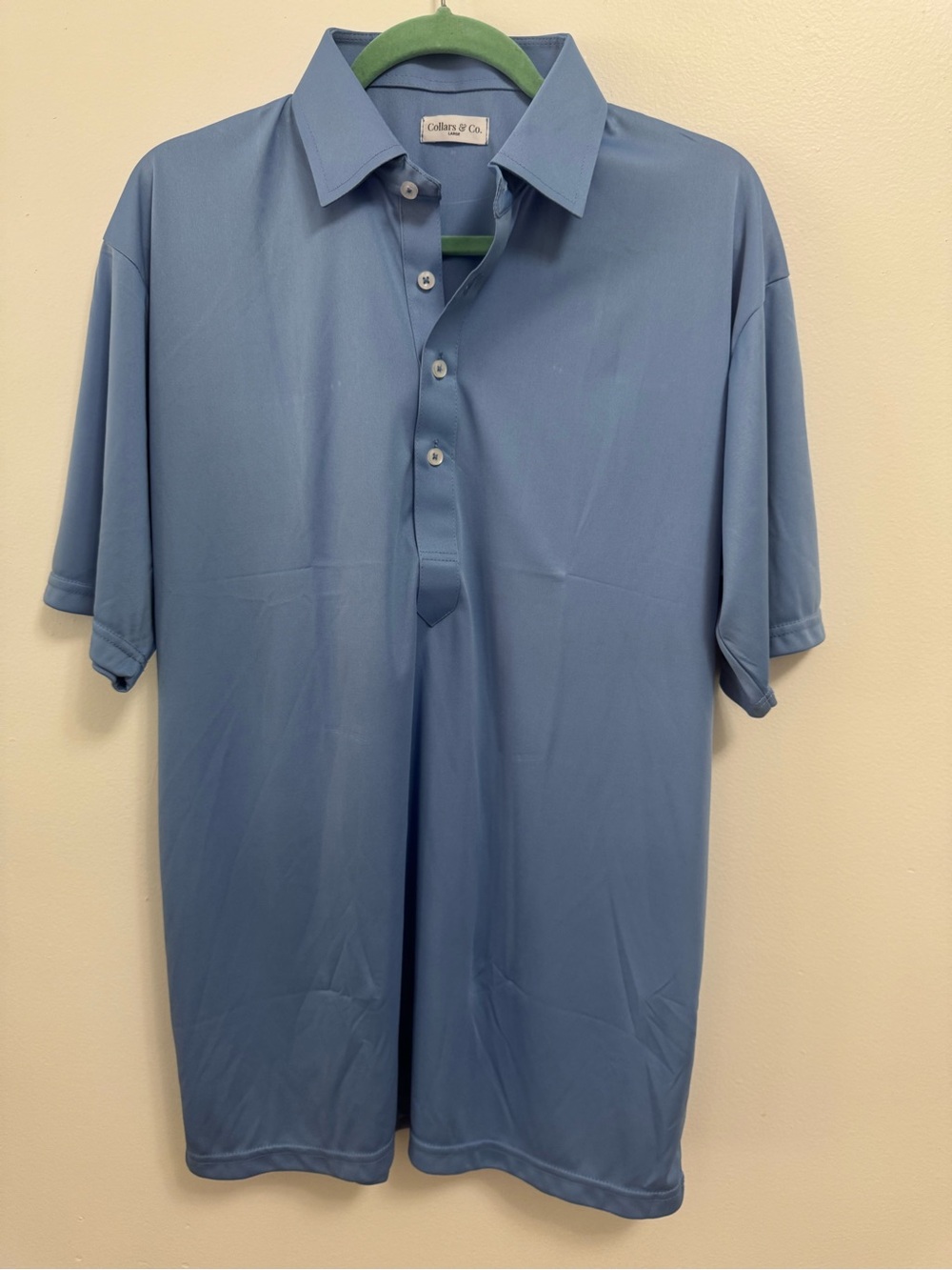 Collars & Co. Men's Short Sleeve Polo - Sky Blue